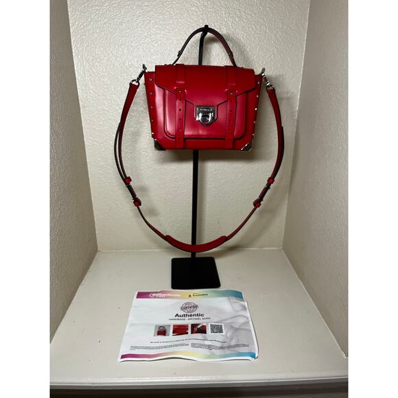 Michael Kors Manhattan Medium Leather Satche  Style 30T9SNCS6L - Picture 3 of 11